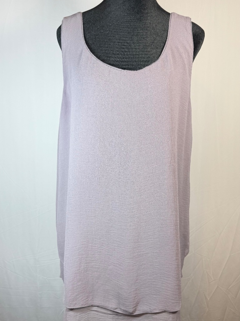 Soft Surroundings fancy sleeveless long double layer blouse/shell, size PL